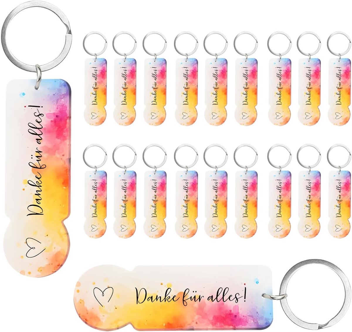 Winkelwagentjes Munten - Set van 20 Acrylaat Munten met Sleutelhangers - ShopVlot