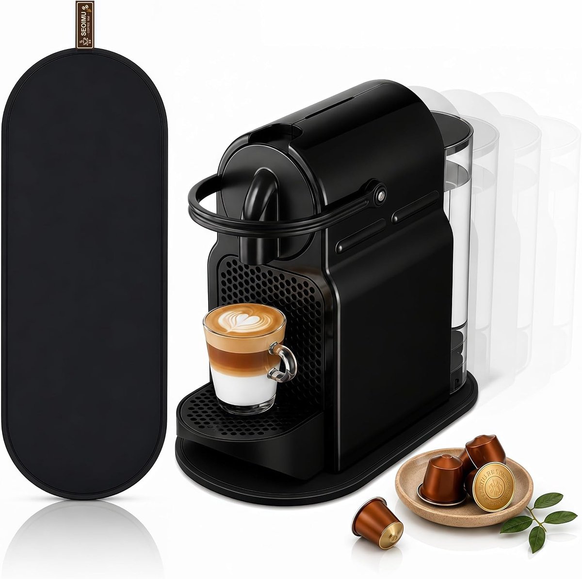 Glijpad voor Nespresso De'Longhi Inissia EN 80 - dubbelzijdig design - robuuste mataccessoires - ShopVlot