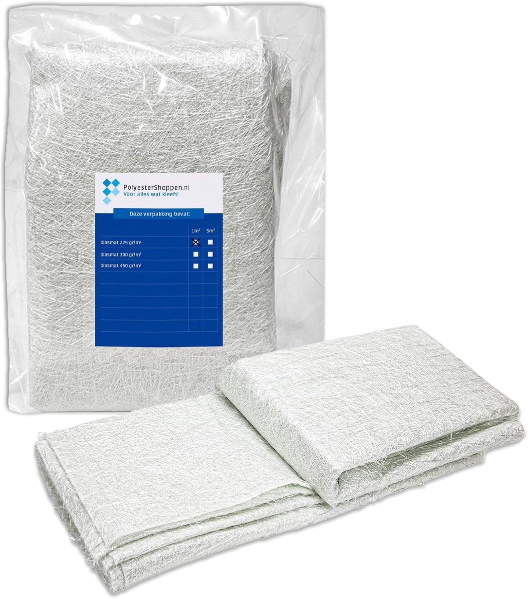 Glasmat 225 g/m² - Glasvezel mat - Perfect voor polyesterhars - Vormbaar voor diverse toepassingen - ShopVlot