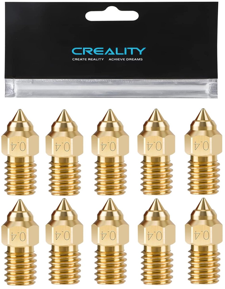 Brass nozzles 0.4mm - 10 stuks - M6 hoge snelheid - voor Ender 5 S1 en 3D printers - ShopVlot