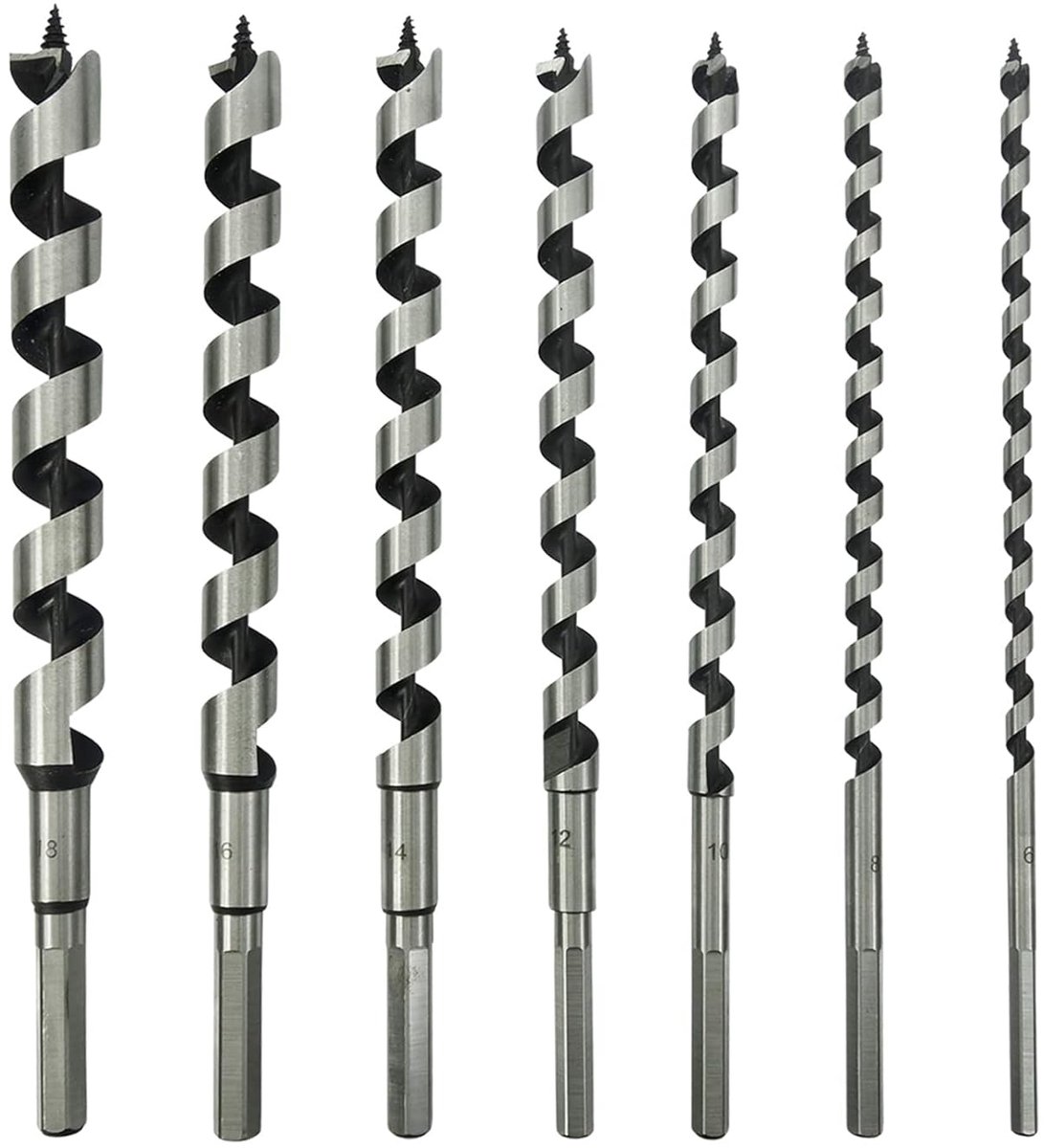 7 STKS ENKELE SPIRALE HOUTEN BORING BIT SET NYLON TAS