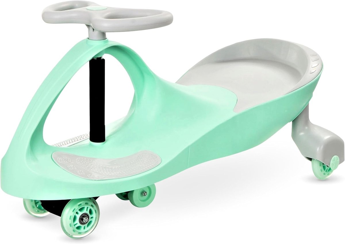 3+, TwistCar, Peuterauto, Voertuig voor Jongens en Meisjes, Twist Car met Stuur, Rubberen Wielen, Belastbaar tot 120 kg, Mint LED