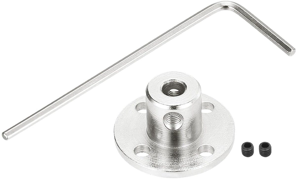 4 stuks 4 mm flenskoppelingsverbinders, rigid guide model coupler accessoires as-fittingen met mini-inbussleutel en schroef voor doe-het-zelf RC-modelmotoren, zilver