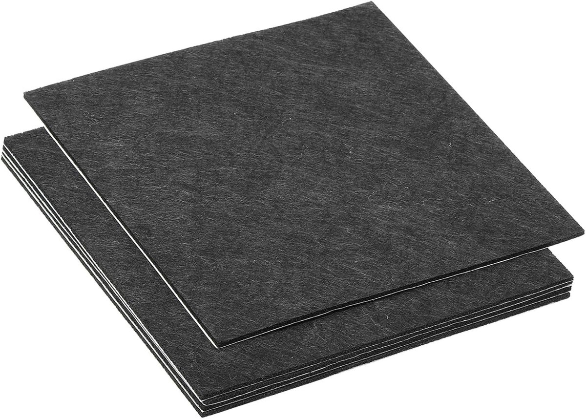 30 x 30 cm lampvoet vilt, 5 stuks 2 mm dikte vierkant vilten meubelpad zachte lijm antislip anti-kras rug vilt voor lamp meubels doe-het-zelf ambacht, zwart