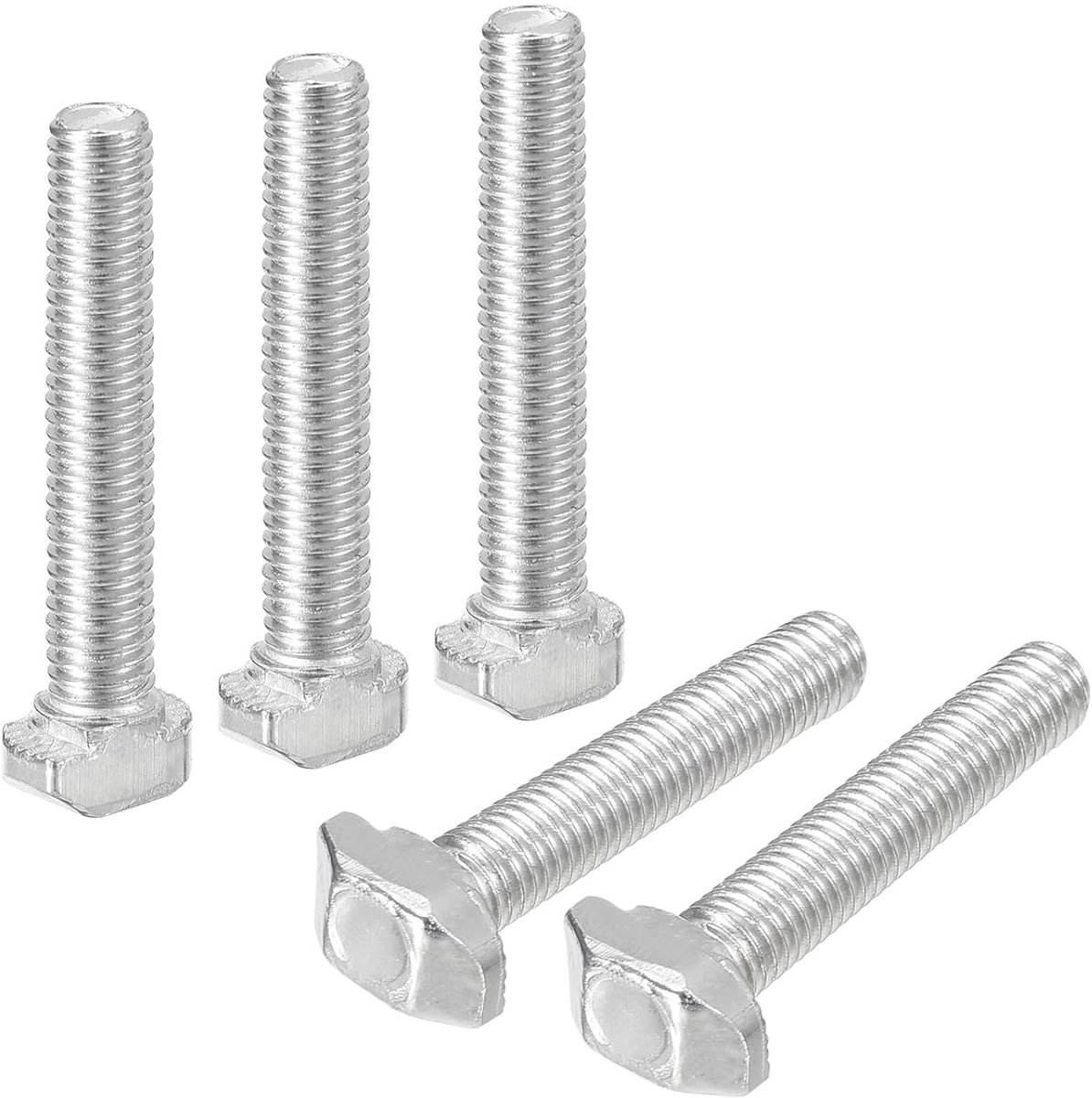 20 stuks T-sleufbouten, M5 x 30 mm hamerkopschroef T-schroef voor aluminium profiel uit de serie 2020, koolstofstaal vernikkeld, zilver