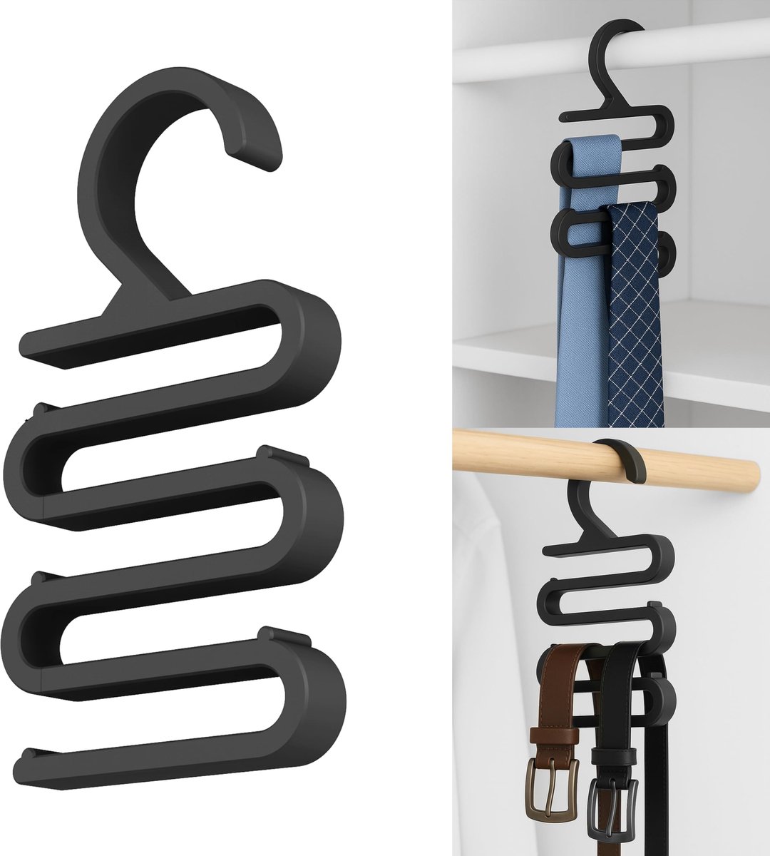 Stropdas-riem & sjaalhouder - stijlvol opbergsysteem - compacte kledinghanger - ideaal voor organisatie - SnelShoppen
