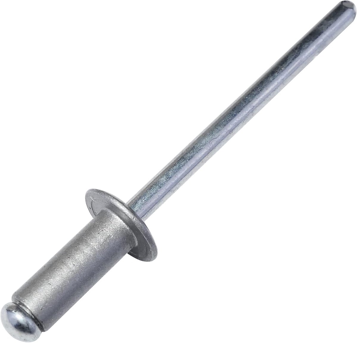 - C57138 - Set van 50 blindklinknagels Ø4x10mm Kleur aluminiumgrijs RAL 9007 - staal/aluminium - popklinknagel met steelbreuk