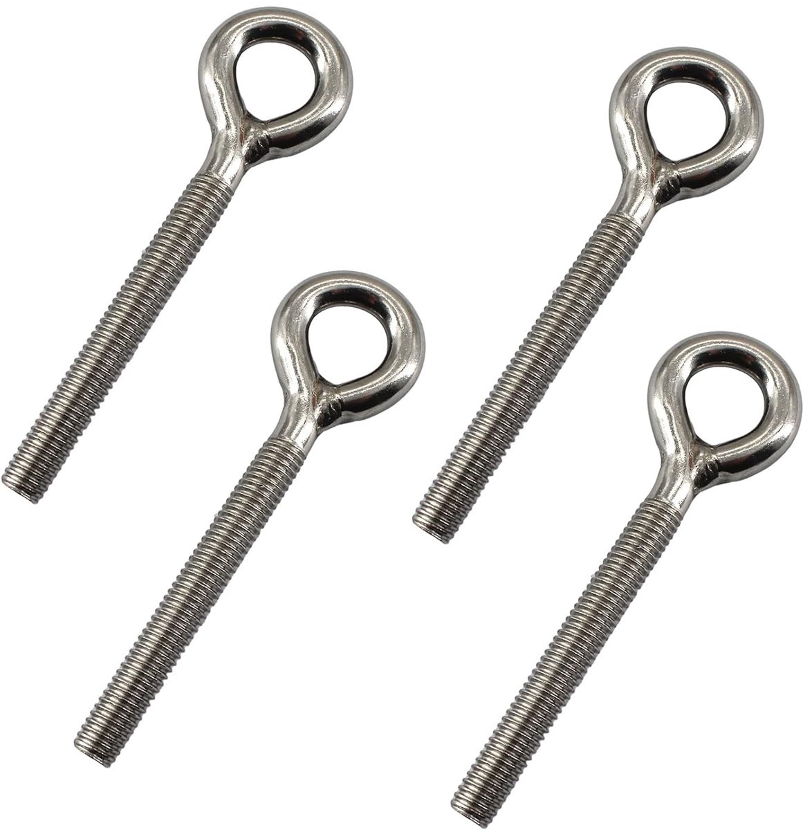 4 Stks Rvs M12 Oogbout Lange Schacht Schroefdraad Staaf Ringbolt Gesloten Ring Oogbout
