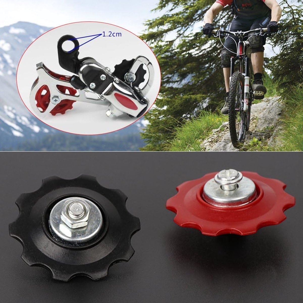 10T achterwielschakelrol, wiellagerketting, geleidingsrol voor mountainbike-accessoires