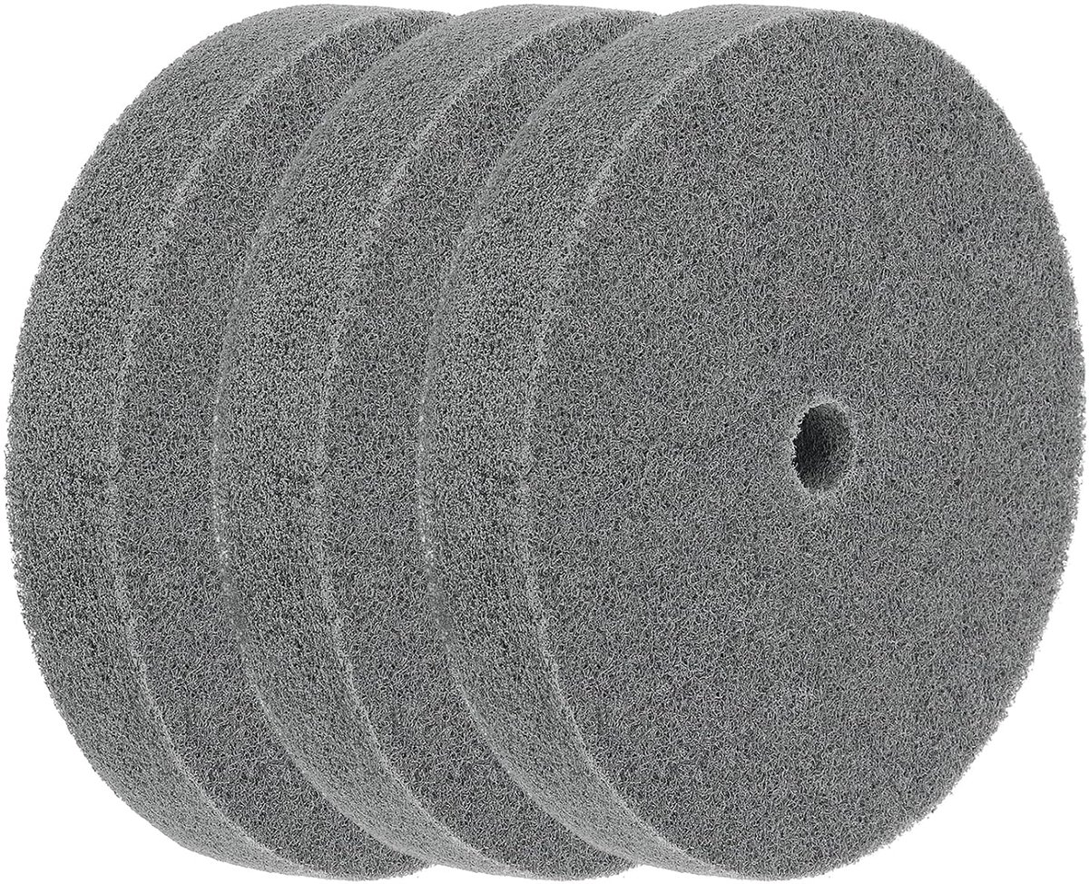 3 stuks 180 korrel 5P nylonvezel-polijstschijf met 5/8 inch boring, slijpschijf voor de werkbank, slijpschijven voor de werkbank-slijpmachine