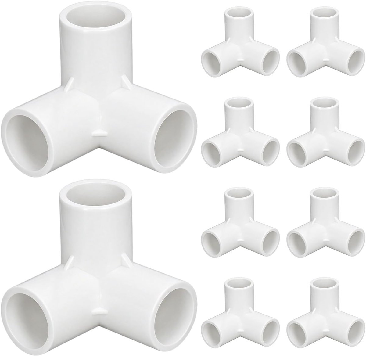 Buisfittingen, 20 mm plastic watervoorziening Connector 3 Ways ellebooggewricht, 90 graden buisadapter voor meubels broeikaste tent sanitair (Wit)