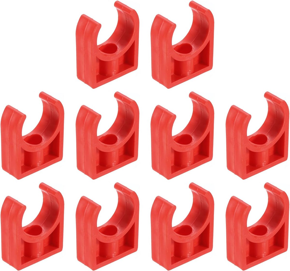 Buisklemmen, 50 stuks geschikt voor 20 mm (3/4") buitendiameter slanghouder, ondersteuning PEX-buis, U-vormige pvc-waterbuisklemmen, rood