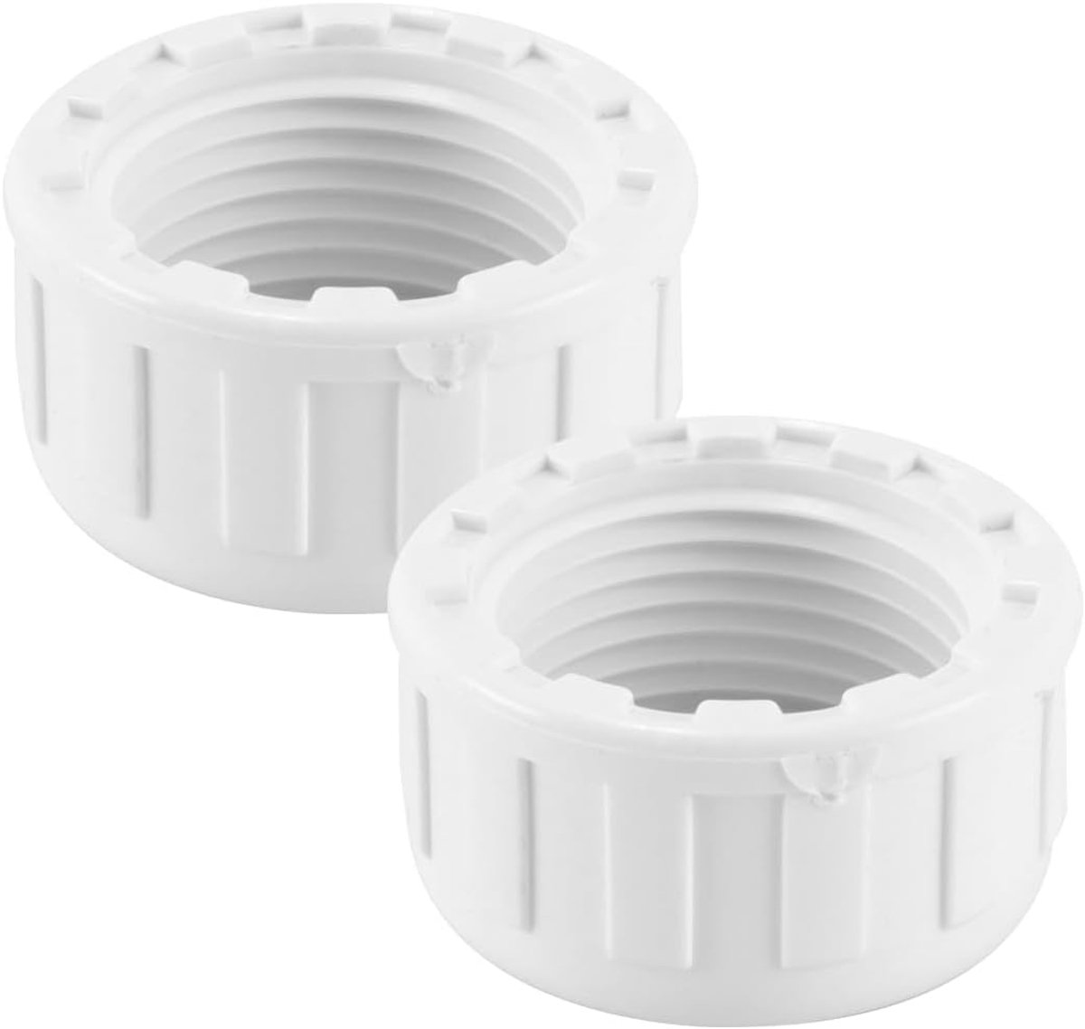 2 stuks buisfittingdoppen, 25 mm (3/4") witte vrouwelijke schroefdraad afsluitdoppen, afvoerbuis afsluitdop, voor buisuiteinde