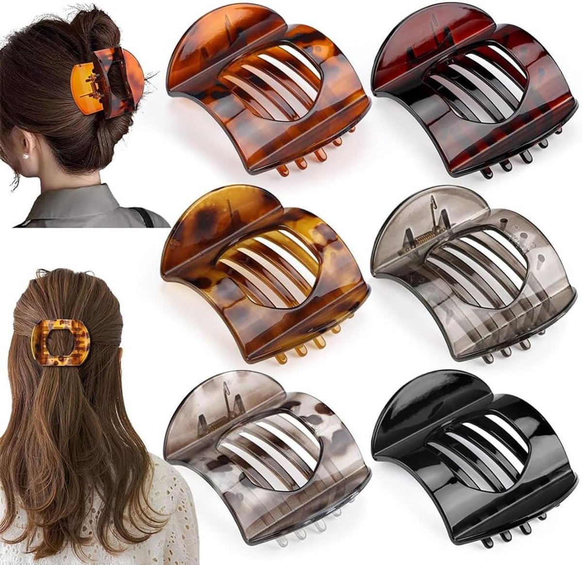 Haarspelden voor dames, antislip, Franse haarspelden, platte haarspelden, sterke grip voor dagelijkse kapsels (set C)