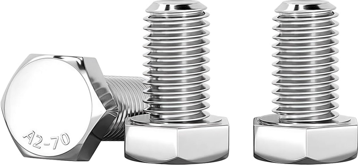 M8 x 10 mm zeskantschroeven, 20 stuks metrische kopschroeven van zeer sterk staal, geschikt voor metaal, bouw, auto, machines