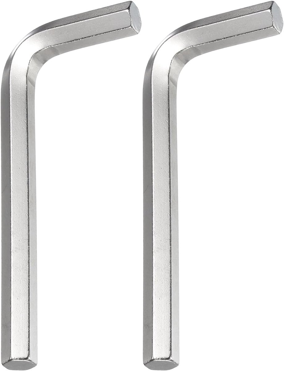 Inbussleutel, 2 stuks, 3/8 inch, 45# koolstofstaal, L-vorm, zeskantige reparatiegereedschap voor thuis, doe-het-zelf fiets, motorfiets, reparatie, zilverkleurig