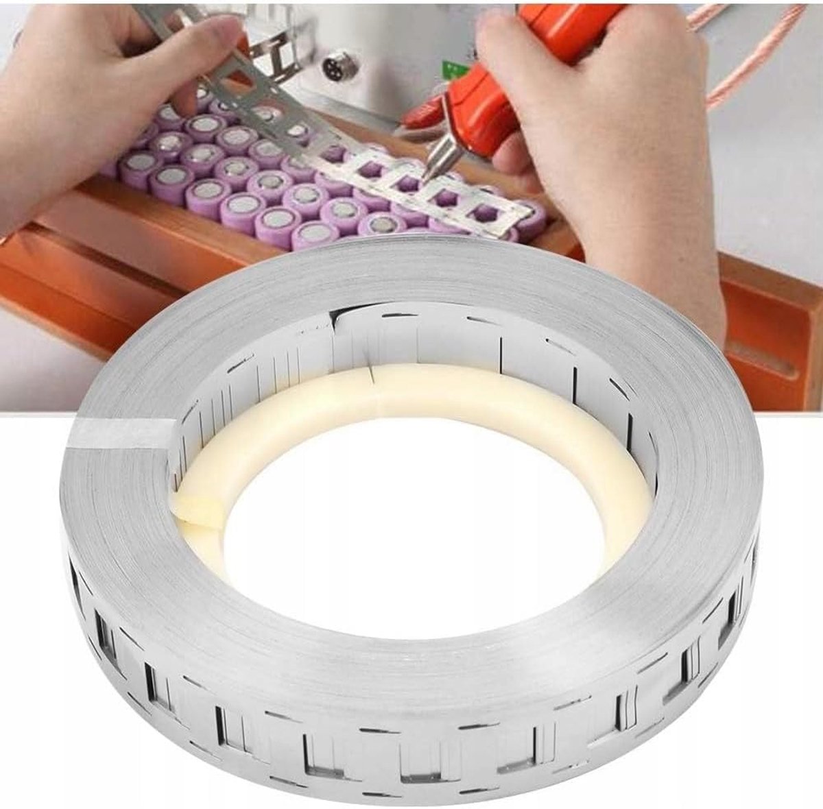 Nikkelband 62,5 x 0,15 mm – verzinkte stalen strip voor cellassen | 1 m lengte | 1,5 μm coating | hoge geleiding & sterkte | lasaccessoires