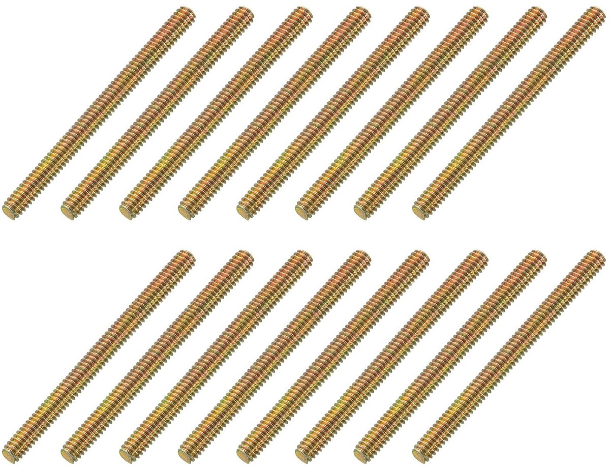 16 stuks volledige schroefdraadstang 1/4 inch schroefdraad, 3 inch lengte, schroefdraadstang schroef bankvoet schroef bouten voor stoel meubels montage bevestiging
