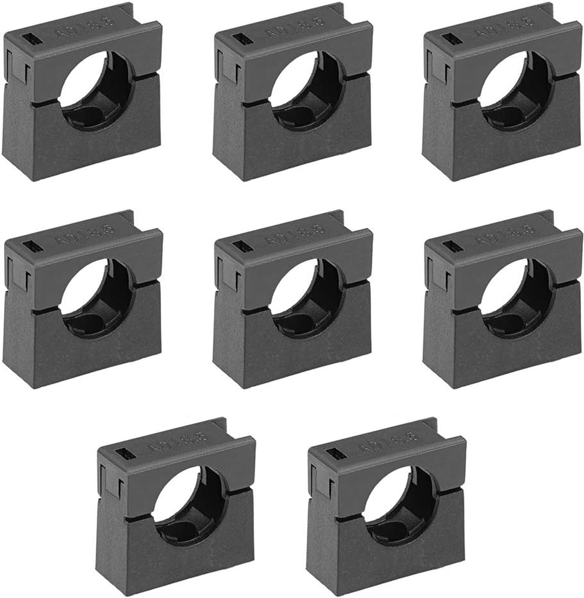 Sourcing map 8 stuks Ribbelbuishouder AD10 kunststof montage beugel buisklem klem klem klem clip AD18.5 with lid