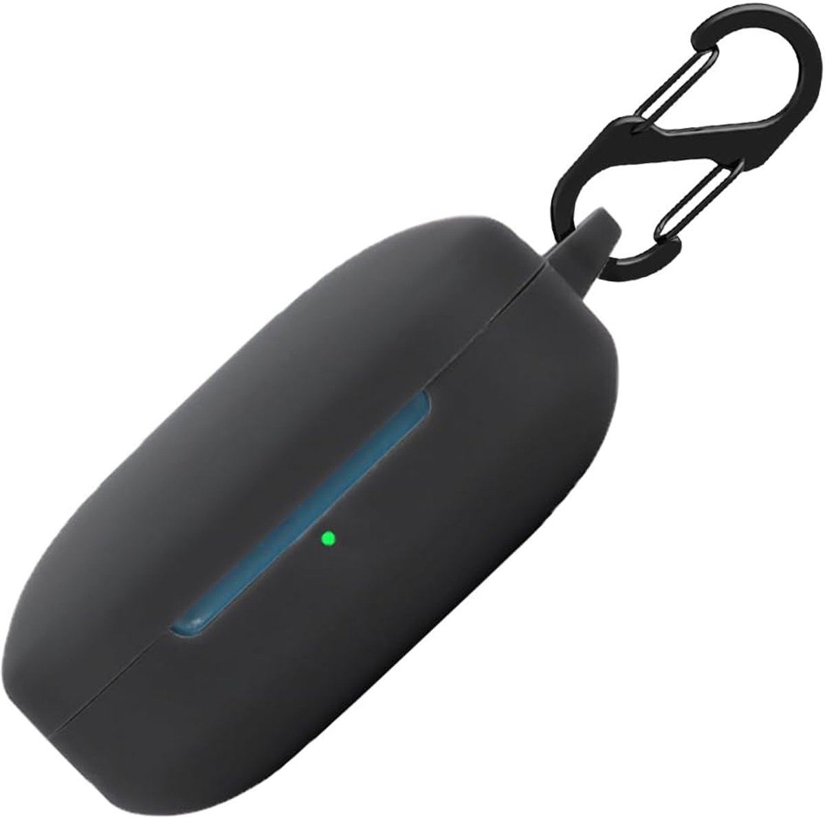 hoes voor Beats Fit Pro tas, stootvaste beschermhoes en huid beschermende case cover met karabijnhaak (zwart)