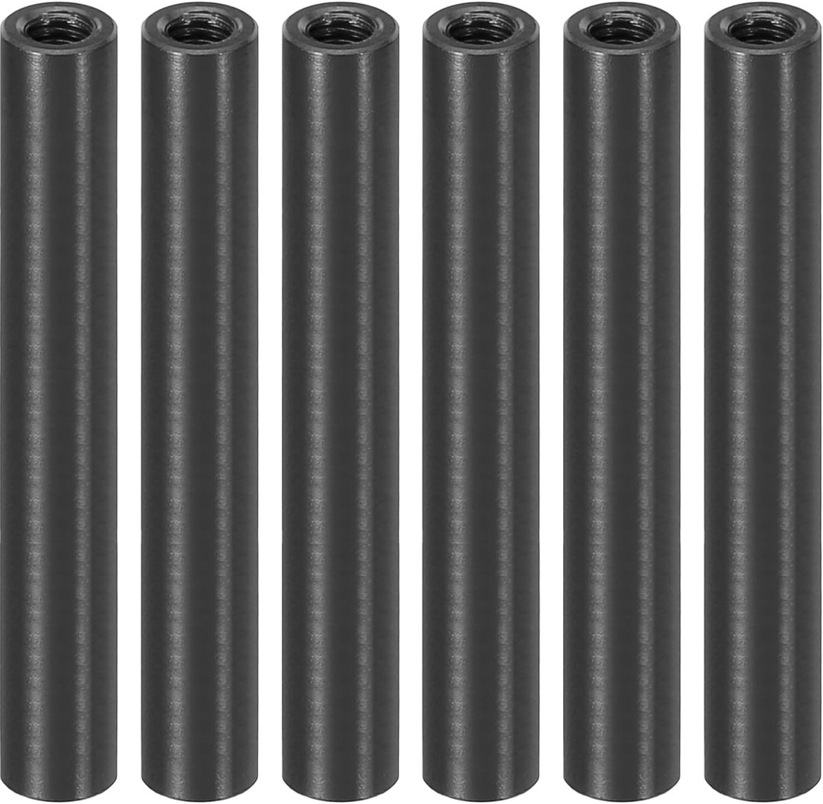 M3 aluminium afstandhouders, 6 stuks metalen afstandhouders aluminium 3 mm IDx5 mm OD x 40 mm L schroefdraad afstandhouder schroefstandaard zuilbout vrouwelijk rond, zwart