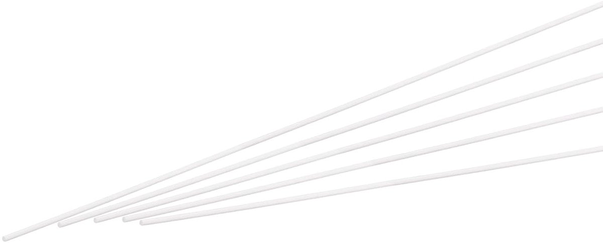 ABS kunststof staaf rond volledig witte stang 1,5 mm x 250 mm voor doe-het-zelf model materiaal architectuur modelbouw DIY zandbak verpakking met 5 stuks