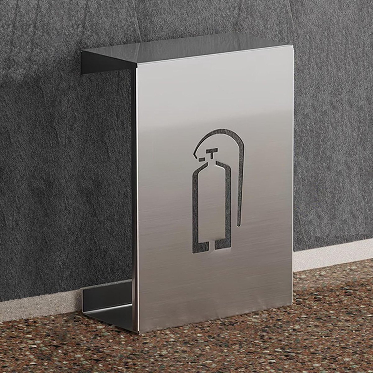 Brandblusser Kast - Decoratieve Koffer - Veilige Opslag - Ventilatie Ontwerp - 35 x 22 x 55 cm - Zilver