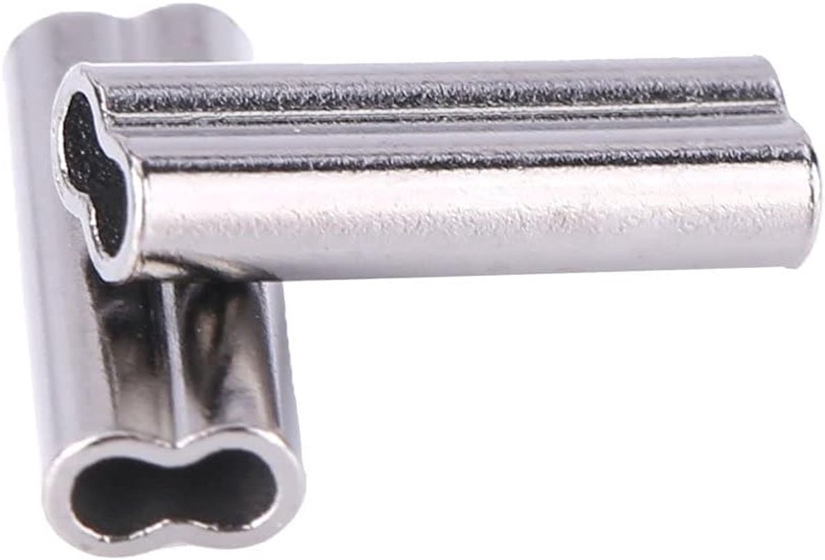 100stks Vismouwen, Dubbele Vat Mouwen Koperen Buis Connectors 1/1.2/1.4/1.6/1.8/2mm