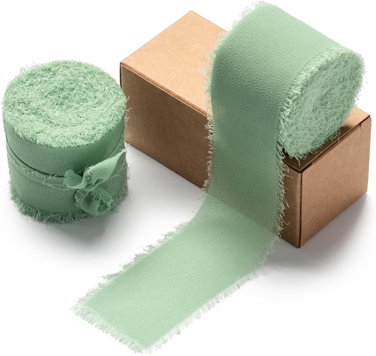 Chiffon Lint Groen 3,8 cm Strikkie Lint Bruiloft Cadeau Breed Chiffon Lint Zwart