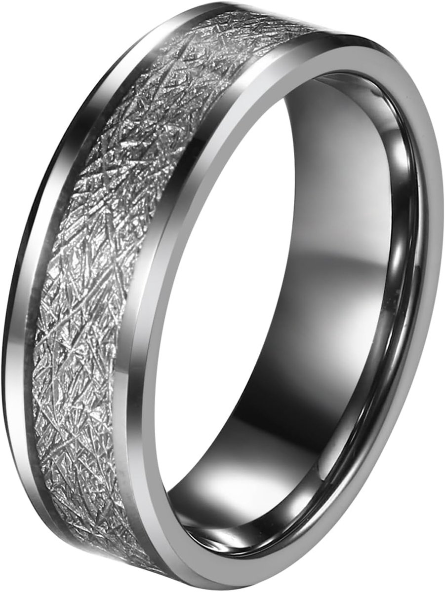 Ring voor heren, wolfraamcarbide, zilver-zwarte band, Keltisch kruis, draak, voor jubileum of huwelijk, maat 49 tot 76