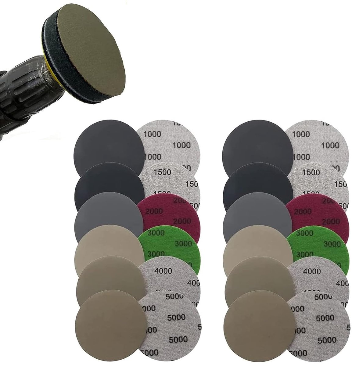 Schijven voor Lijar, 80 mm discos haak en loop korrel 1000/1500/2000/3000/4000/5000 Lijas siliciumcarbide, voor La Industria Automotriz de Lijar, Muebles de Madera de Acabado