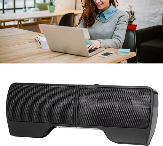 Computerluidsprekers - Monitor Soundbar - Duidelijk Geluid - Schermclip Bevestiging - 14 x 10 x 6 cm - Zwart — afbeelding 5