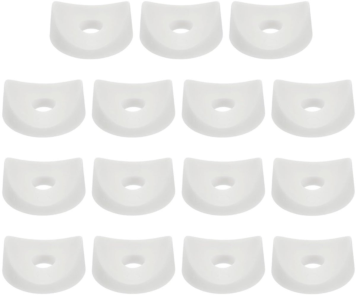 15 stuks kunststof ronde sluitringen, 8 mm x 32 mm x 4 mm wit PE concave sluitring afstandhouder hardware machine bevestigingselement voor ronde buisbevestiging