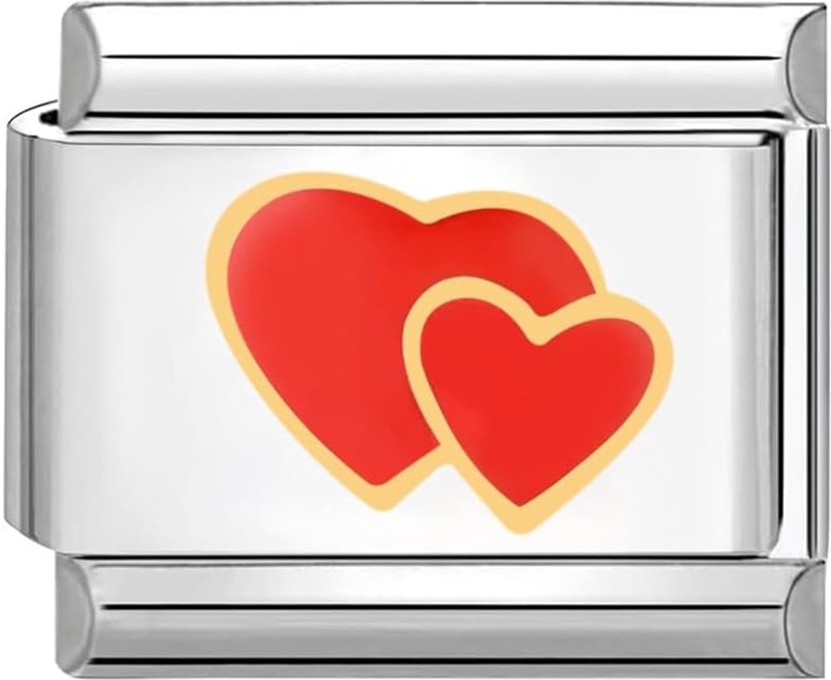Italiaanse Schakel Bedel Module Roestvrij Staal Rood Hart voor Italië charms Link schakels Armbanden