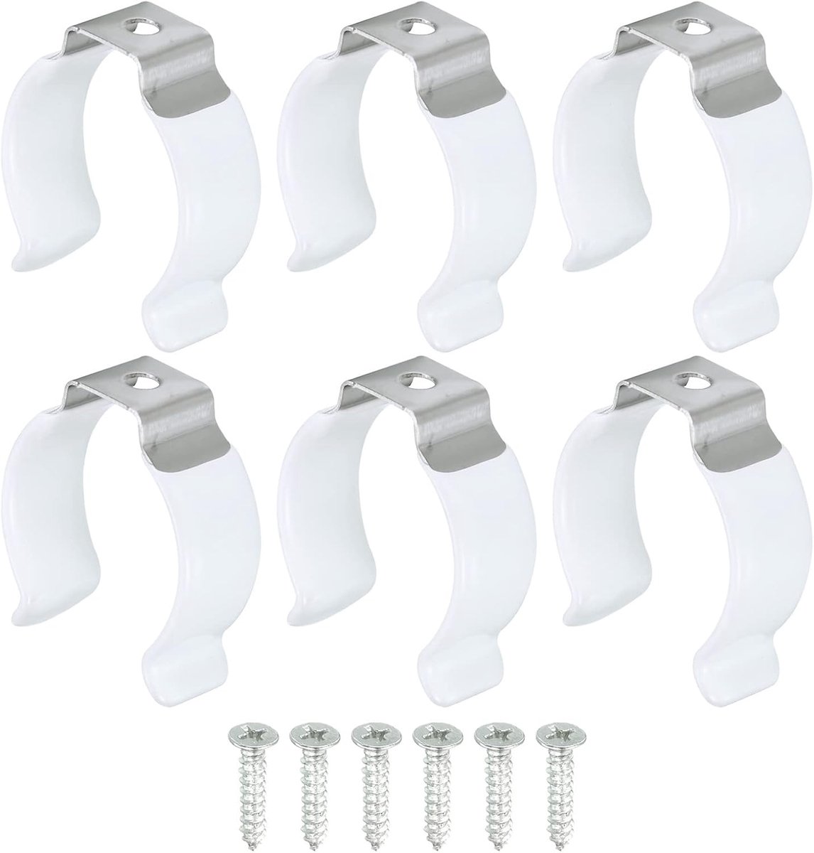 Sourcing map 6 stuks T10 U clips houder voor LED gloeilamp montagebeugel ondersteuning roestvrij staal TL-buis houder met schroeven