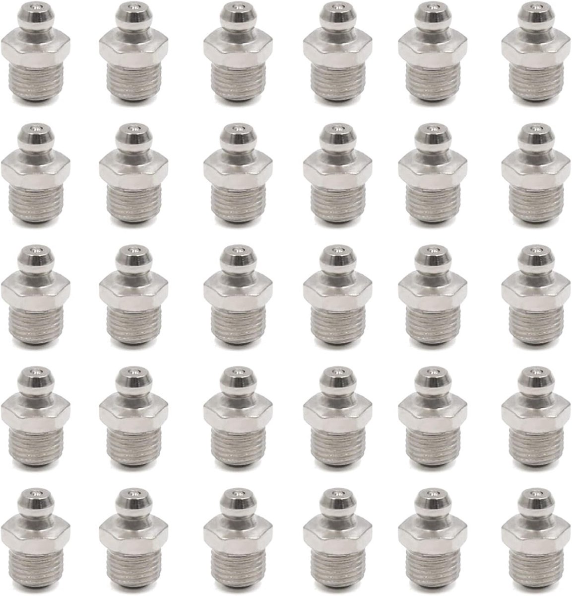 Sourcing map 30 stuks rechte smeernippels M10x1 vernikkeld schroefdraad aansluiting smerpistolen eindstuk voor auto motorfiets