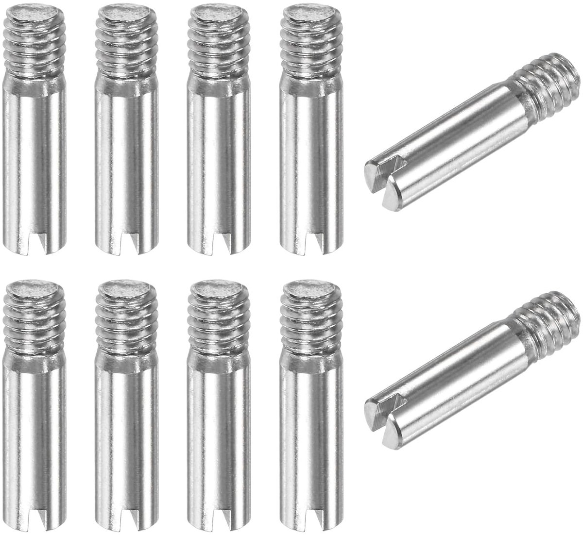 METERXITY Cilindersleuf, M4 x 16 mm, 304 roestvrij staal, positionerstift met buitendraad voor metalen apparaten/projecten, zilverkleurig, verpakking van 10 stuks