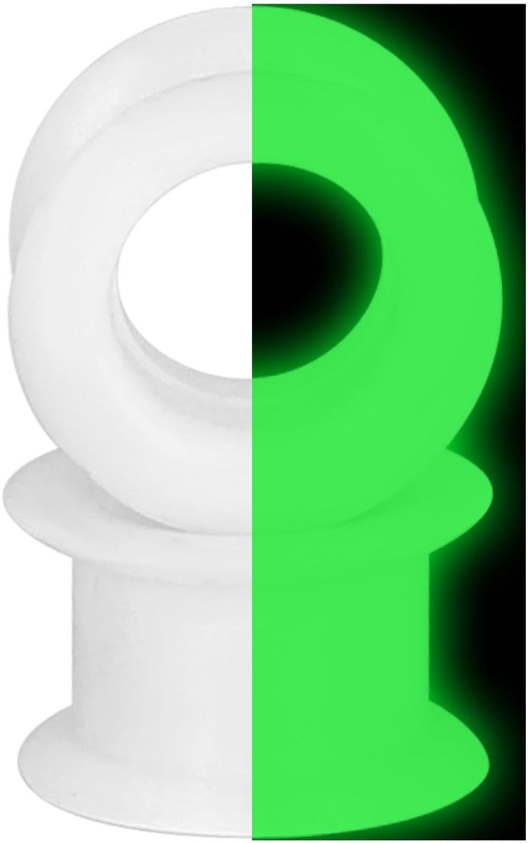 Set van 2 holle harde siliconen tunnel plugs oorpiercing 3 mm - 25 mm