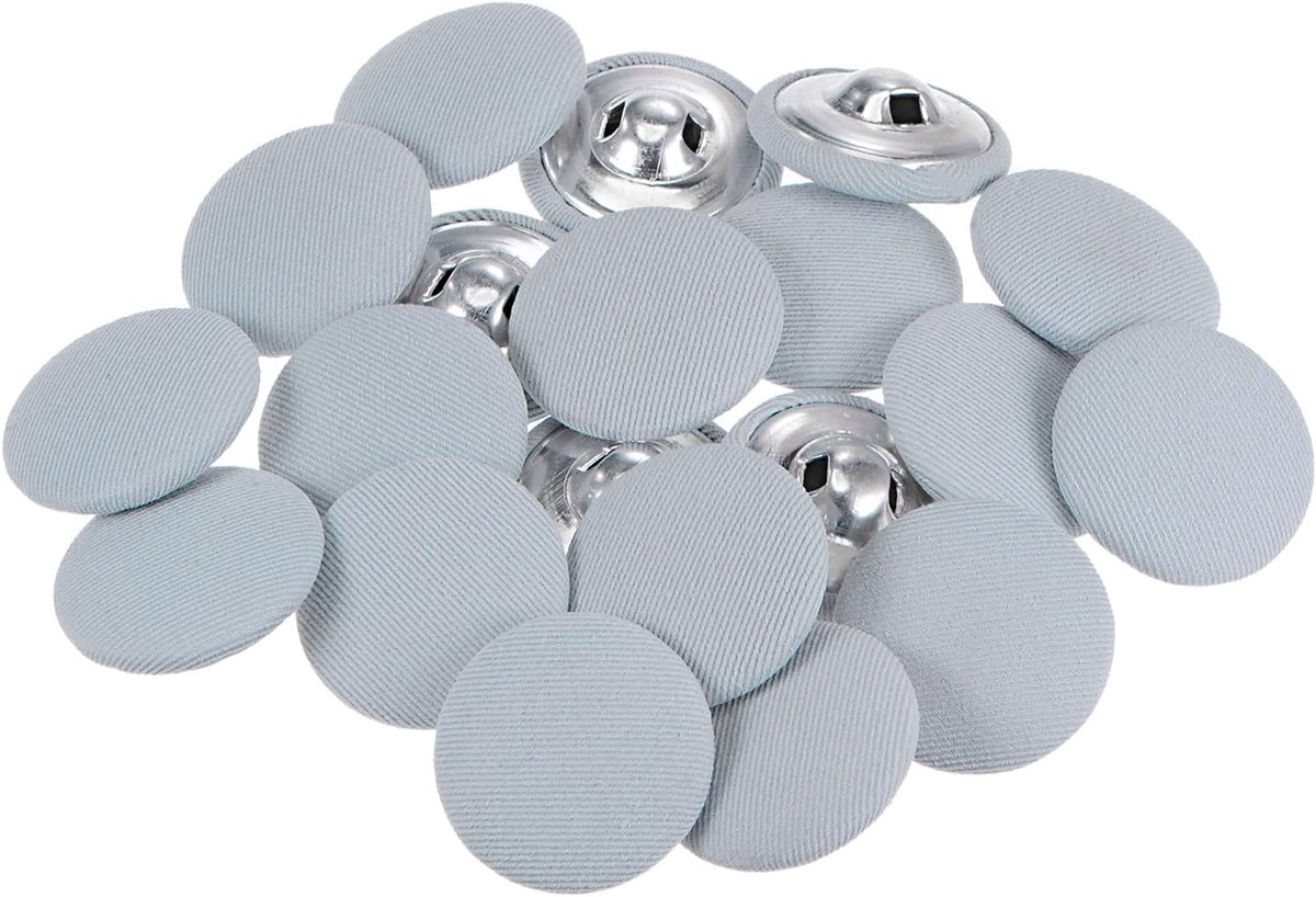 Knopen katoenen hoes 25 mm voor jurken blouses kleur lichtblauw