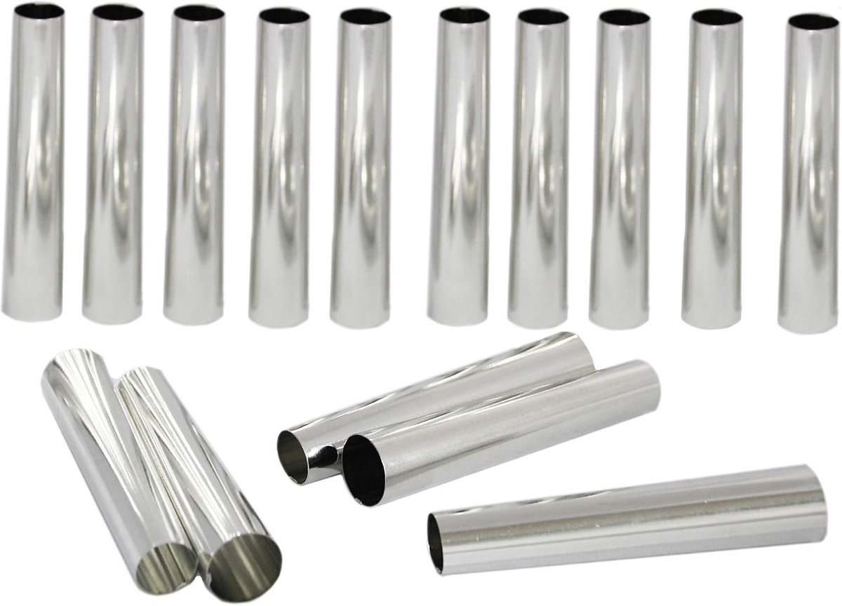15-delige set 13,5 cm - Traditionele bakvorm Schillerkrullvorm buisjes spuitmonden slagroomrollen
