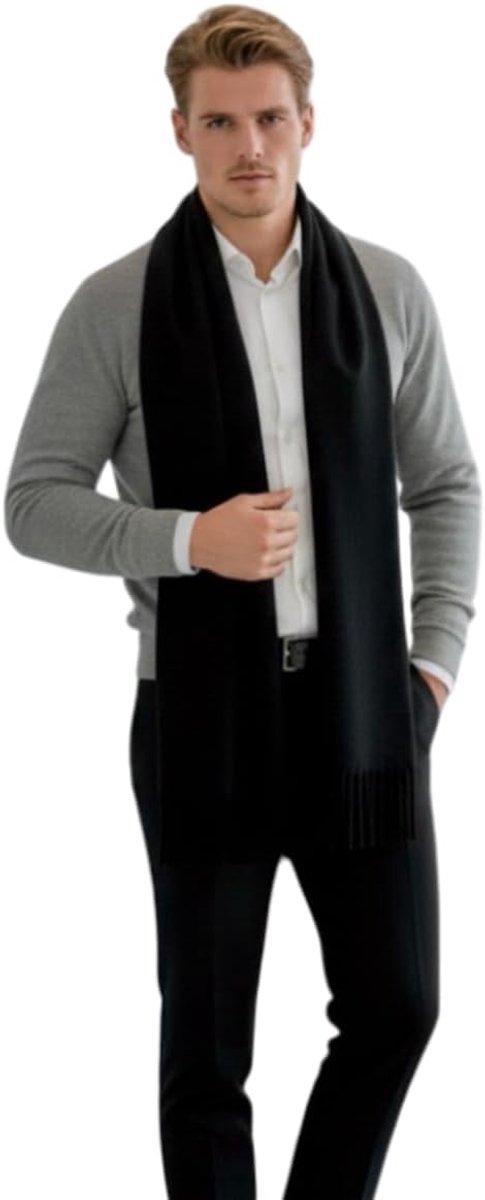 Kasjmier sjaal dun licht lente 200x70 kasjmier sjaal elegant extra soepel effen kleur herensjaal klassiek casual