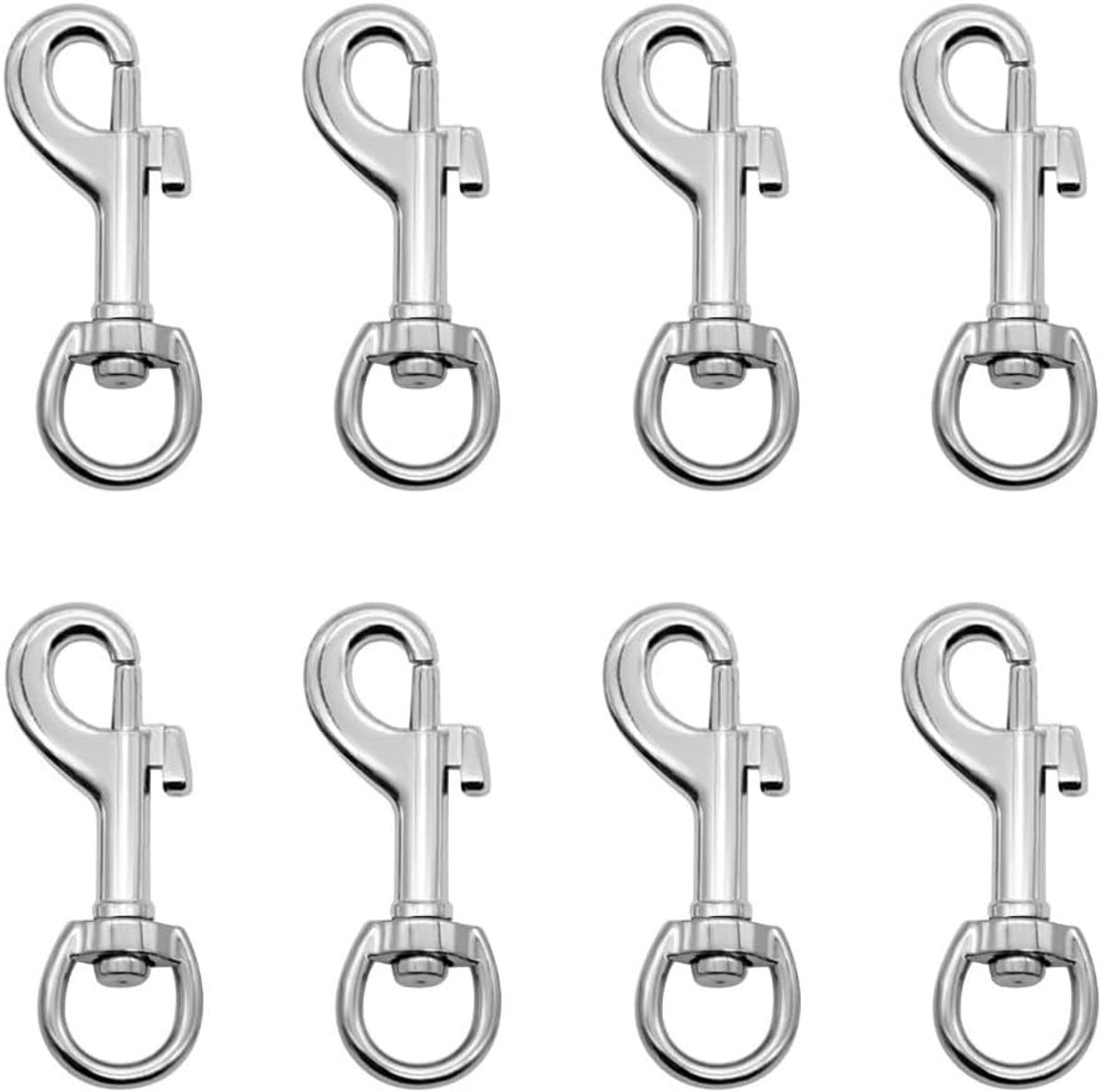 draaibaar, 8 stuks, karabijnhaak, hondenriem, karabijnhaak, sleutelhanger, veerclip, haken met wartel, haken met wartel voor halsband voor honden