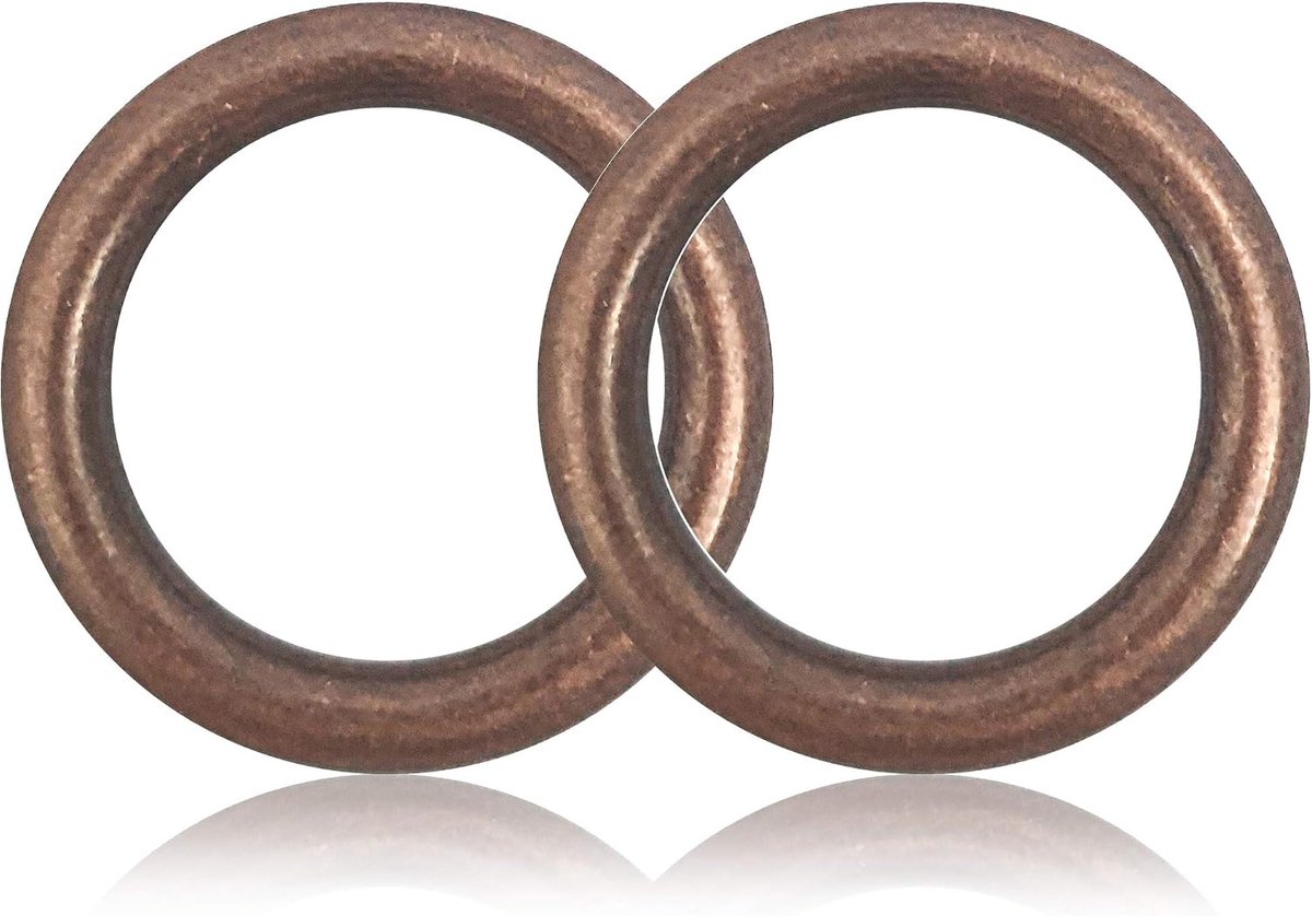 O-ring koperbruin, set 2x, van staal en gelast, roestvrij beslag voor DIY hondenlijn, hondenhalsband en paracord 550 vlechtwerk, 25 mm toepassing, 35 mm buiten 26 mm binnen, materiaal 4,5 mm