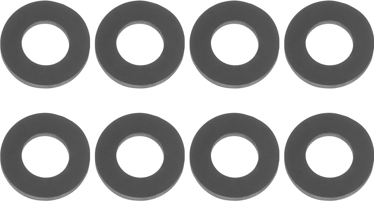 Platte afdichting, 8 stuks, 8 mm, binnendiameter 15 mm, buitendiameter afdichtringen, O-ring, afdichting, afstandhouders voor kraan, buis, waterslang, douchegrepen, zwart