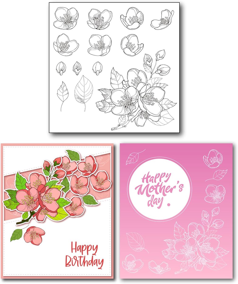 Bloemen Bladeren Mooie Bloemen Bloemen Perzik Bloemen Duidelijke Stempels voor Kaarten Maken Decoratie en DIY Scrapbooking Gereedschap