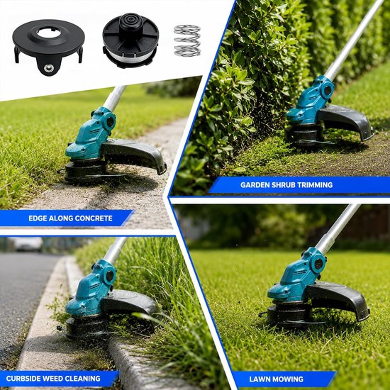 Reservespoel voor grastrimmer, compatibel met Makita, 6 stuks in een set - Draadspoel 195858-1/196146-9, compatibel met Makita DUR181/DUR181Z/DUR181RF, van ABS en nylon — afbeelding 4