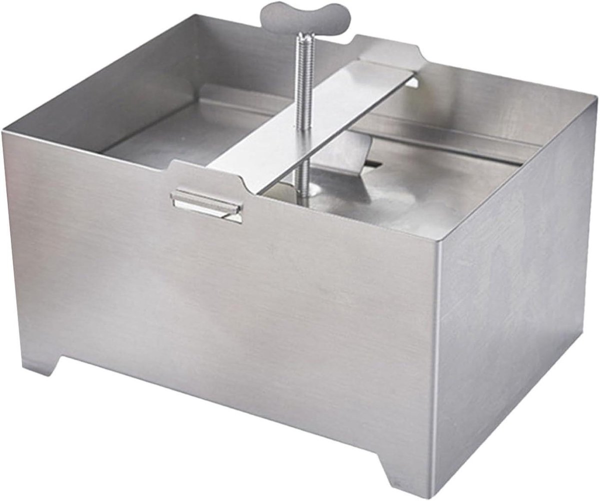 Kaasmaker - Kaasvorm Pers - Zelf Kaas Maken - Dubbele Handgrepen - 1 kg - Zilver