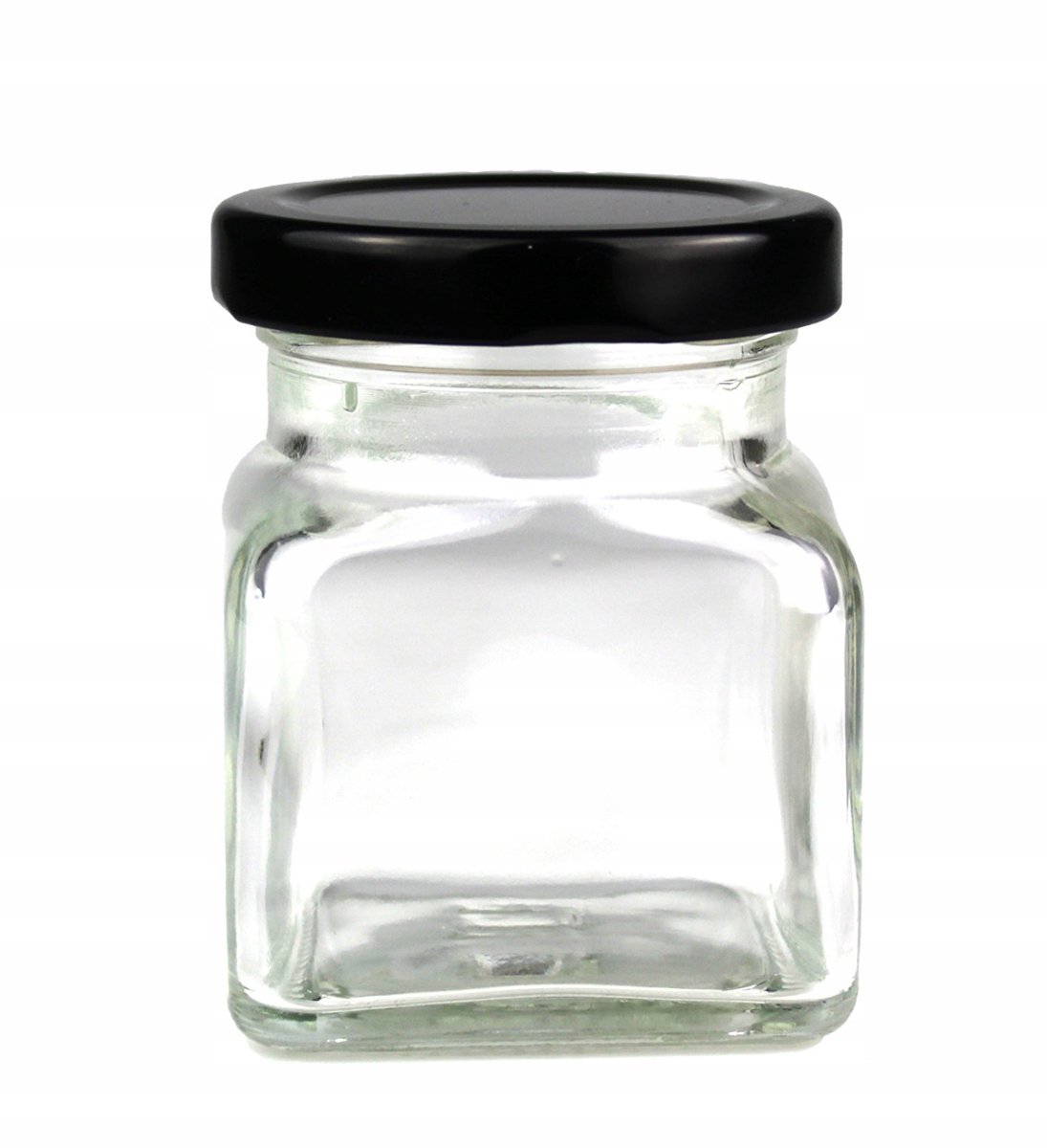 Glazen Pot met Zwarte Deksel voor Kaarsen - 120 ml