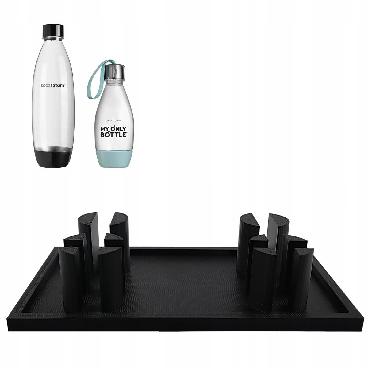 Droogrek voor SodaStream flessen - Zwart, stevig, met dophouder