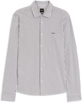 BOSS Mysoft Overhemd gestreept Wit groen - Maat XXL - Heren - Overhemden Casual